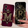 Чехол для Moto G85 XT2427-3 Силиконовый Роскошная Корона Буквы от A до Z 2D Плоский Рисунок Мягкий Корпус для Motorola Moto G85 Обложка
