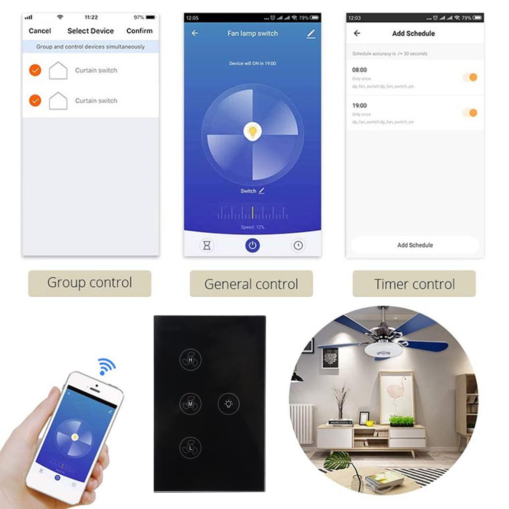 Умная WiFi   Лампа-вентилятор   Сенсорное   Голосовое управление   Совместимая для   Дома