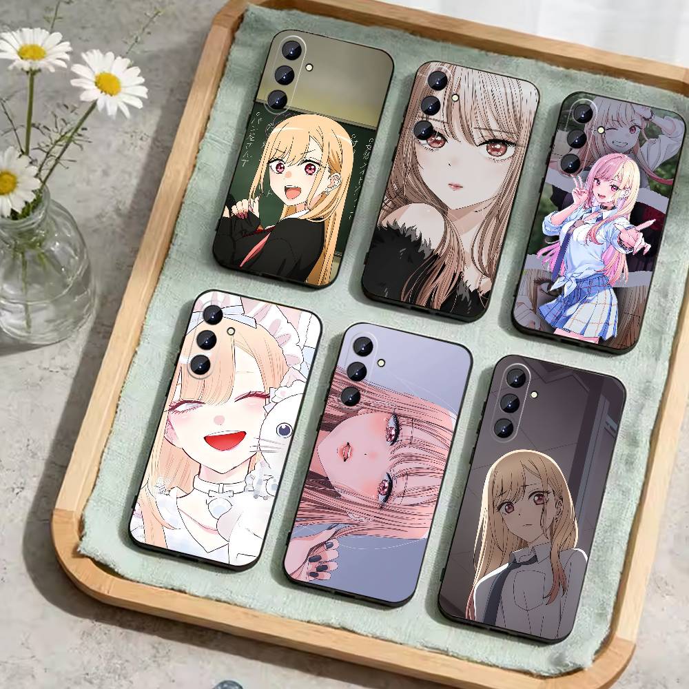 Чехол для телефона H-Darling Marin Kitagawa Colorful Silver для Samsung Galaxy A73, A72, A71, A70, A52, A51 и других, мягкое черное покрытие