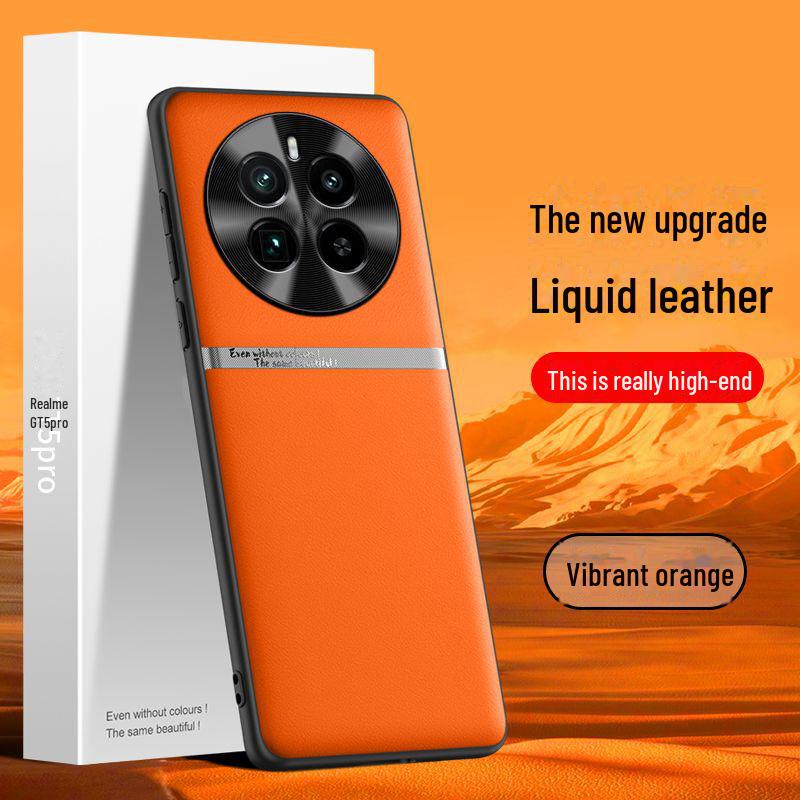 Liquid Leather Anti-Fall Protective Case for the Realme GT5 Pro - Anti-Fouling Cover, One by One Delivery