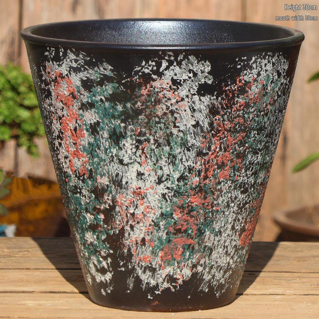 Large Retro Coarse Pottery Ceramic Flower Pot - Breathable, Indoor Green Plant Pot for Bougainvillea and Orchids