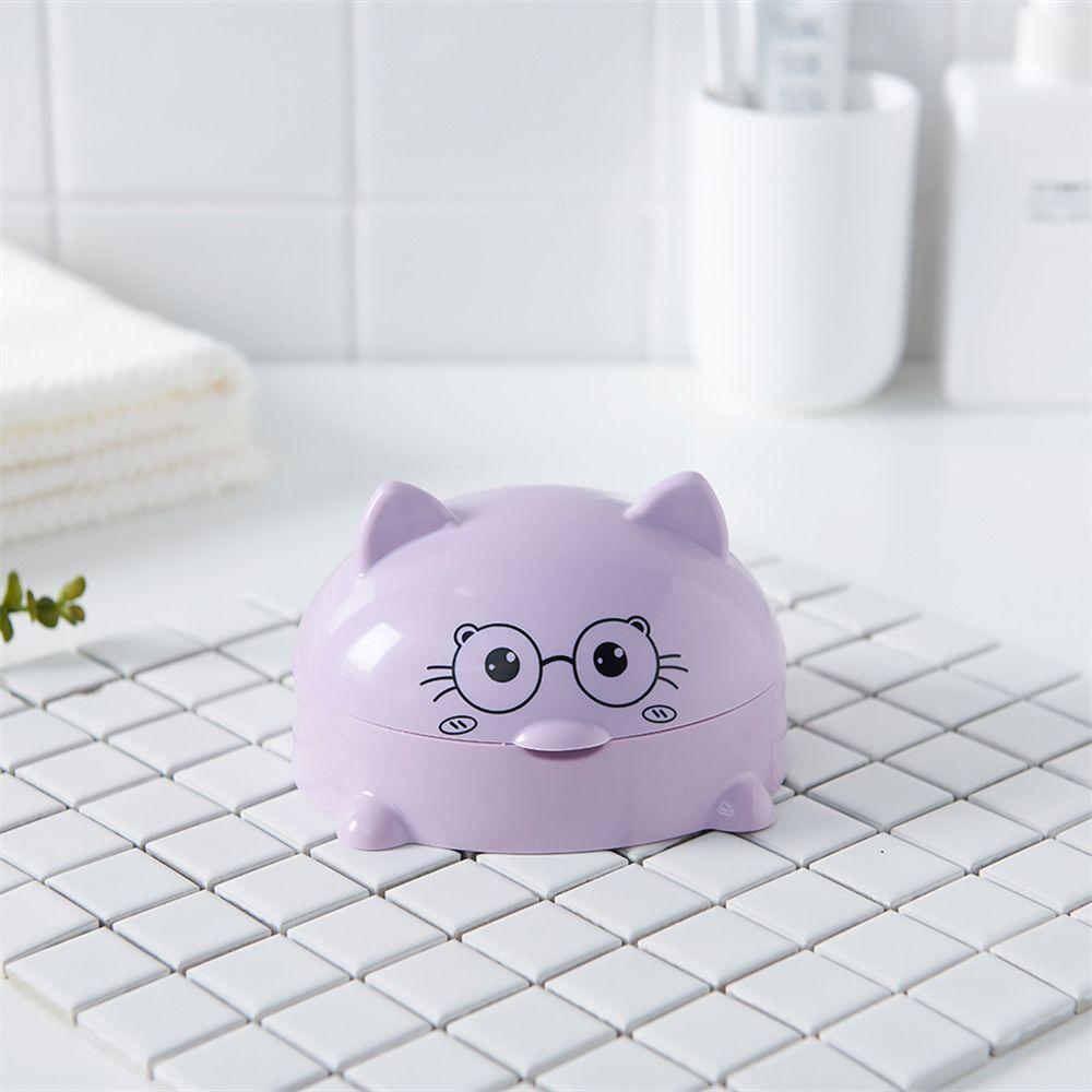 New Bathroom Holder Case Cartoon Soap Dish With Cover Soap Box