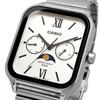 Casio Стандартные аналоговые мужские часы с фазами луны MTP-M305D-7A2V Металлический ремешок Серебристый