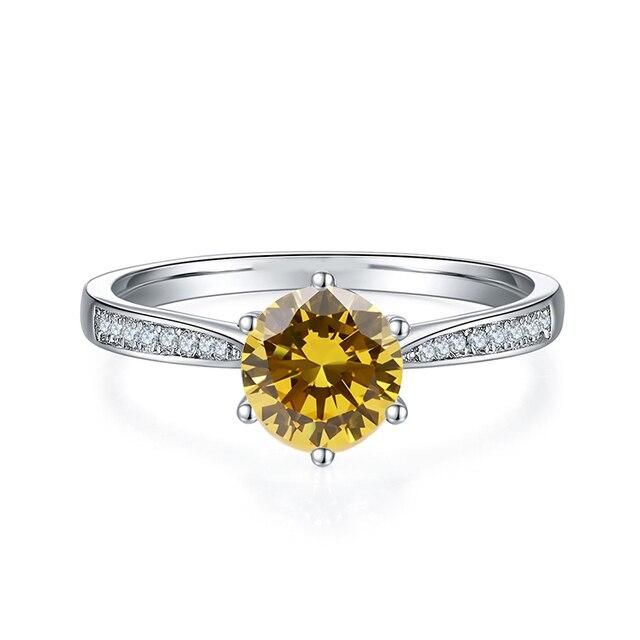 Кольцо с муассанитом для женщин, фиолетовое, розовое, красное, зеленое, желтое, с лабораторным бриллиантом, стерлинговое серебро 925 пробы, обручальные кольца, ювелирные изделия