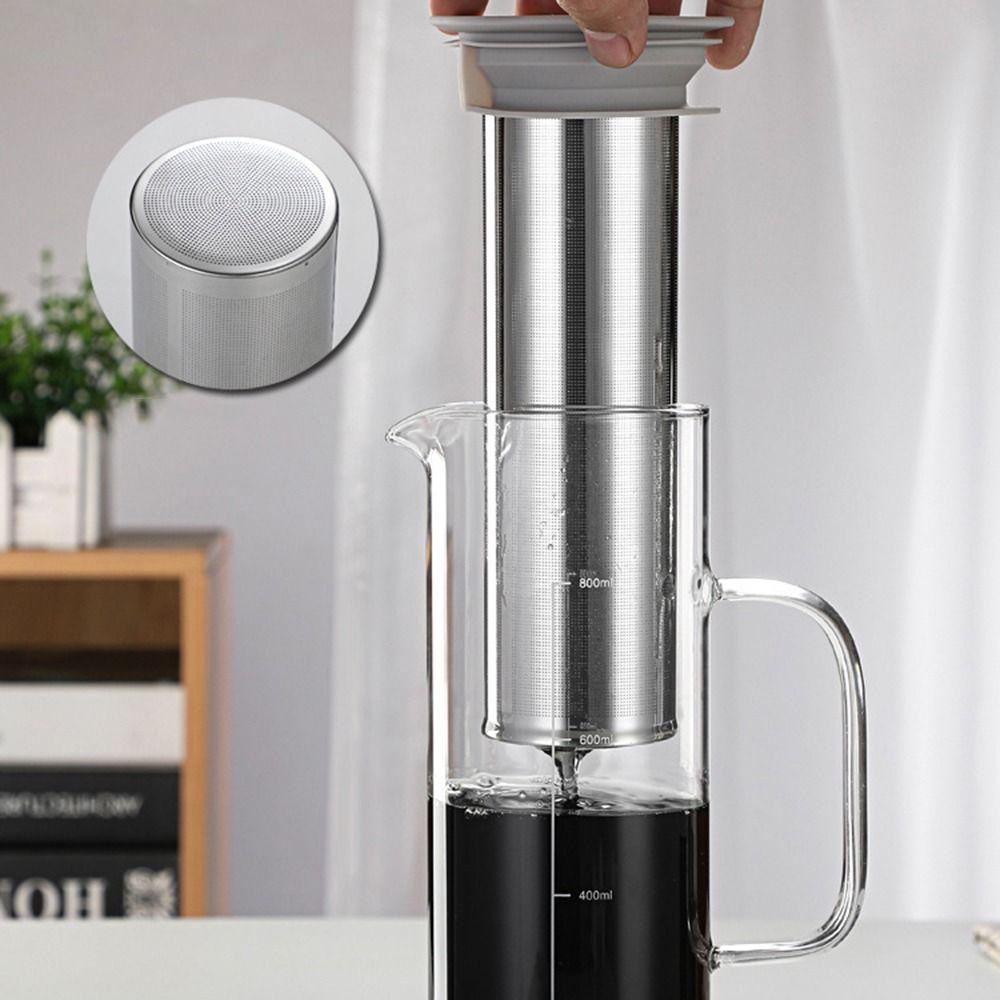 Fine Mesh Steel Infuser Iced Tea Maker Airtight Lid Fruit Pitcher Cold Brew Coffee Maker Juice