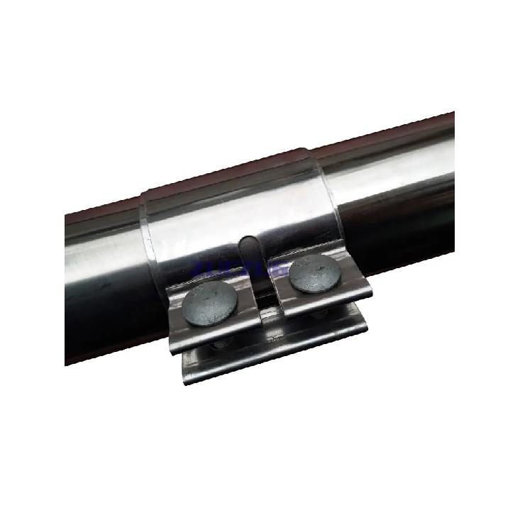 Stainless Steel 1.65-3.0"Exhaust Pipe Connector Tube Adapter Joiner Sleeve Clamp Exhaust Tube Pipe Connector Joiner Length 87mm