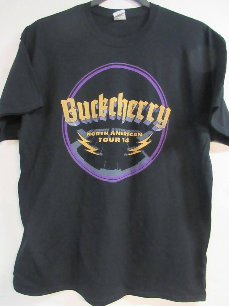 Официальный мерч BUCKCHERRY Сев. Америка. ТУР 2014 КОНЦЕРТ ГРУППЫ МУЗЫКА ЭКСТРА БОЛЬШАЯ Унисекс Футболка