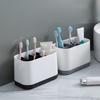 Экономьте место, легко чистите, прочный, с отверстием для слива, многофункциональный держатель для зубной щетки, держатель для зубной пасты, чехол для кистей для макияжа