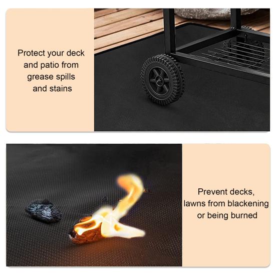 122/152/182x100CM BBQ Grill Fireproof Mat Heat Resistant Flame Retardant Anti-slip Deck Patio Outdoor Grass Lawn Floor Protection Rug Hearth Pad