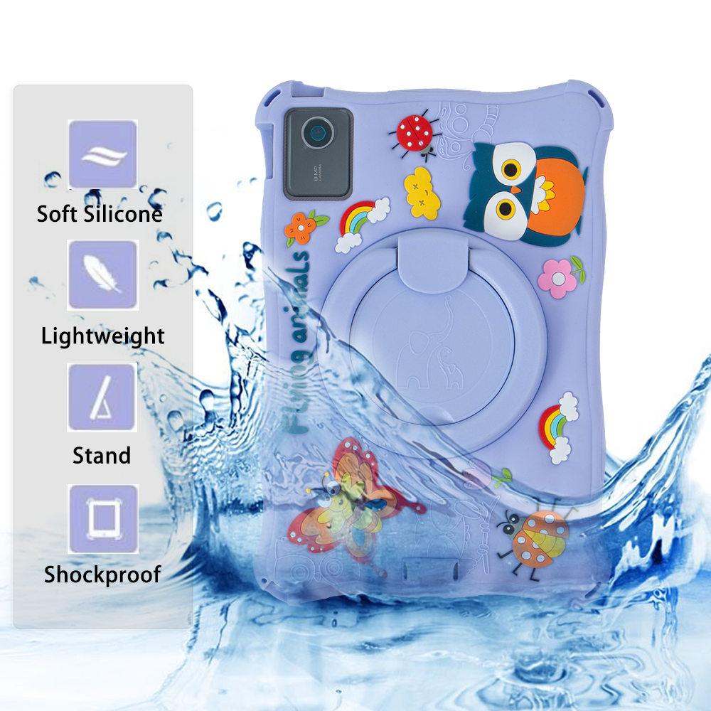 Мягкий силиконовый чехол-подставка для Lenovo Xiaoxin Pad 2025 11 дюймов, вращающаяся мультяшная обложка для планшета для Lenovo Tab M11 TB330FU TB331FC