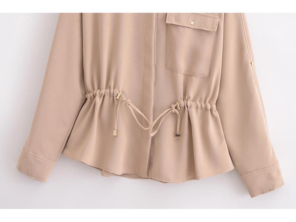 2025 Весна Женская Креповая Свободная Рубашка и Повседневные Длинные Брюки - Евро-Американский Стиль