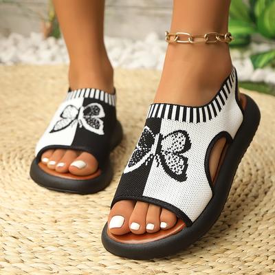 Модные женские сандалии на плоской подошве, сетчатые сандалии с открытым носком, повседневные сандалии на низком каблуке, новая летняя обувь на платформе, женские спортивные сандалии на танкетке, пляжные удобные сандалии