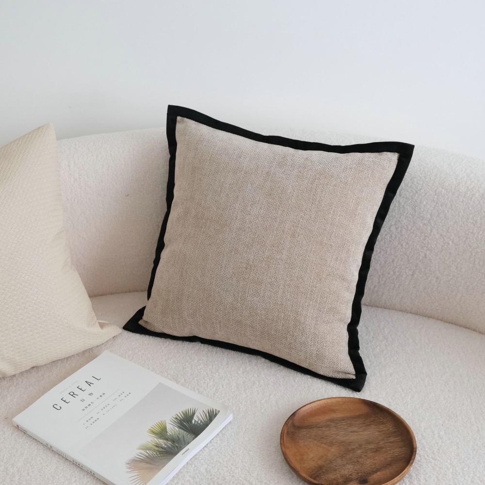 Cotton Linen Cushion Cover Retro Waist Pillow Cover Durable French Medieval Style Pillowcase Hotel