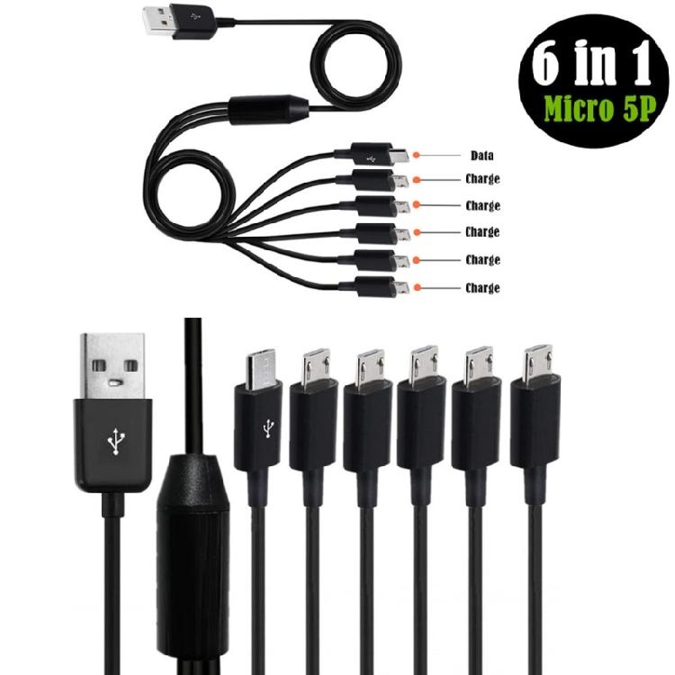 Универсальный кабель для синхронизации Micro USB 6 в 1, зарядный шнур с 6 разъемами Micro USB для мобильных устройств