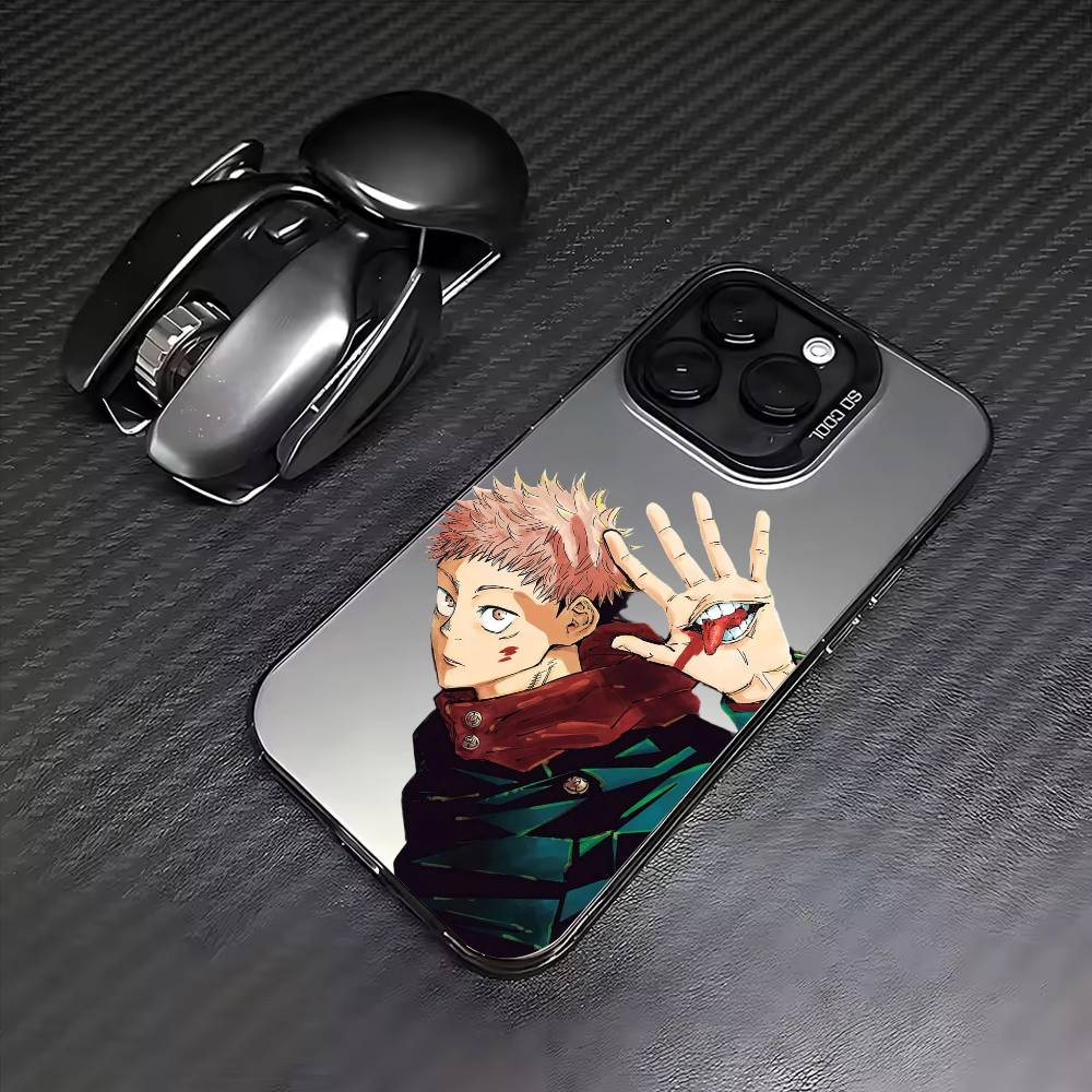 Jujutsu Kaisen Годжо Сатору Чехол для телефона для iPhone 17, 16, 15, 14, 13, 12, 11 Plus, Pro Max Цветной Посеребренный Внутренний чехол