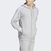 Adidas Essentials Fleece 3-Stripes Full-Zip Hoodie Medium Grey Heather Men Streetwear IJ6479