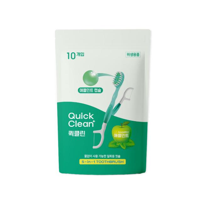 HR Medical Одноразовая зубная щетка Quick Clean 5-в-1, 10 шт. (Мята / Яблочная мята / Клубника) (10 вариантов)