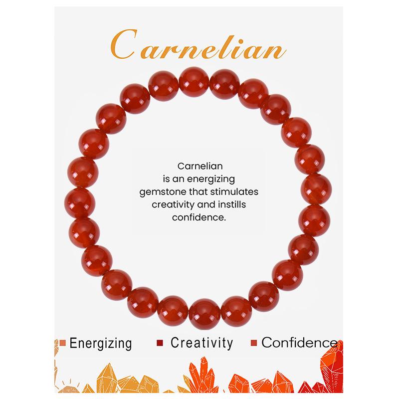 Эластичный браслет из аметиста и агата 8 мм - Украшения из натурального камня