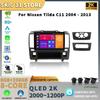 Android 14 автомобильное радио для Nissan Tiida C11 2004-2013 мультимедийный плеер навигация беспроводной CarPlay сенсорный экран стерео Bluetooth