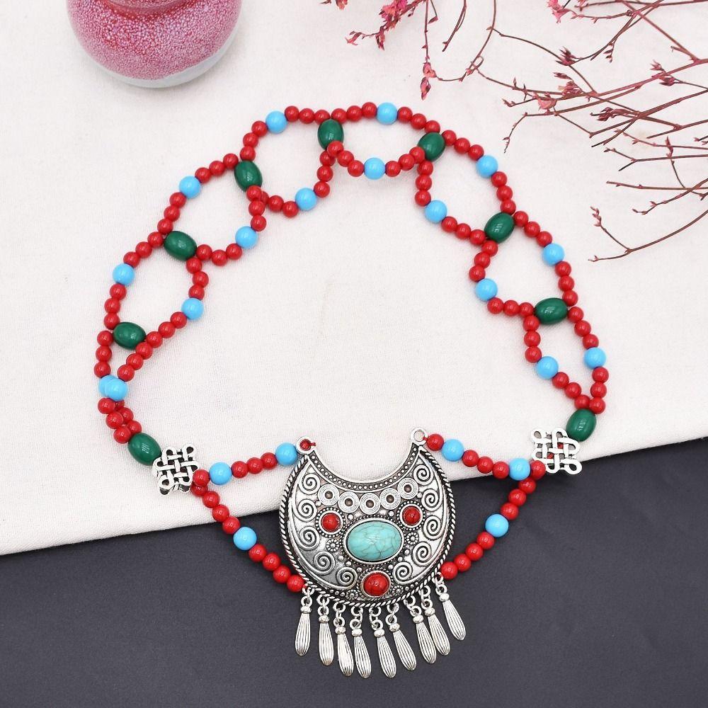 Ethnic Style Bohemia Hair Chain Tassel Women Head Chain Ethnic Style Forehead Chain Exotic Headbands Necklace