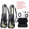 Rechargeable LED Flashlight Zoomable Torch with LED Display 7 Modes Waterproof High Power Hand Light Outdoor Wilderness Camping
