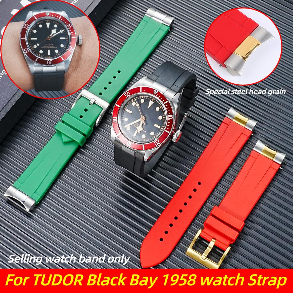 Для TUDOR Black Bay 1958 M79030 M79230/79220 M7939G1 Мягкий силиконовый ремешок для часов Изогнутый резиновый ремешок Водонепроницаемый ремешок 20 22 мм