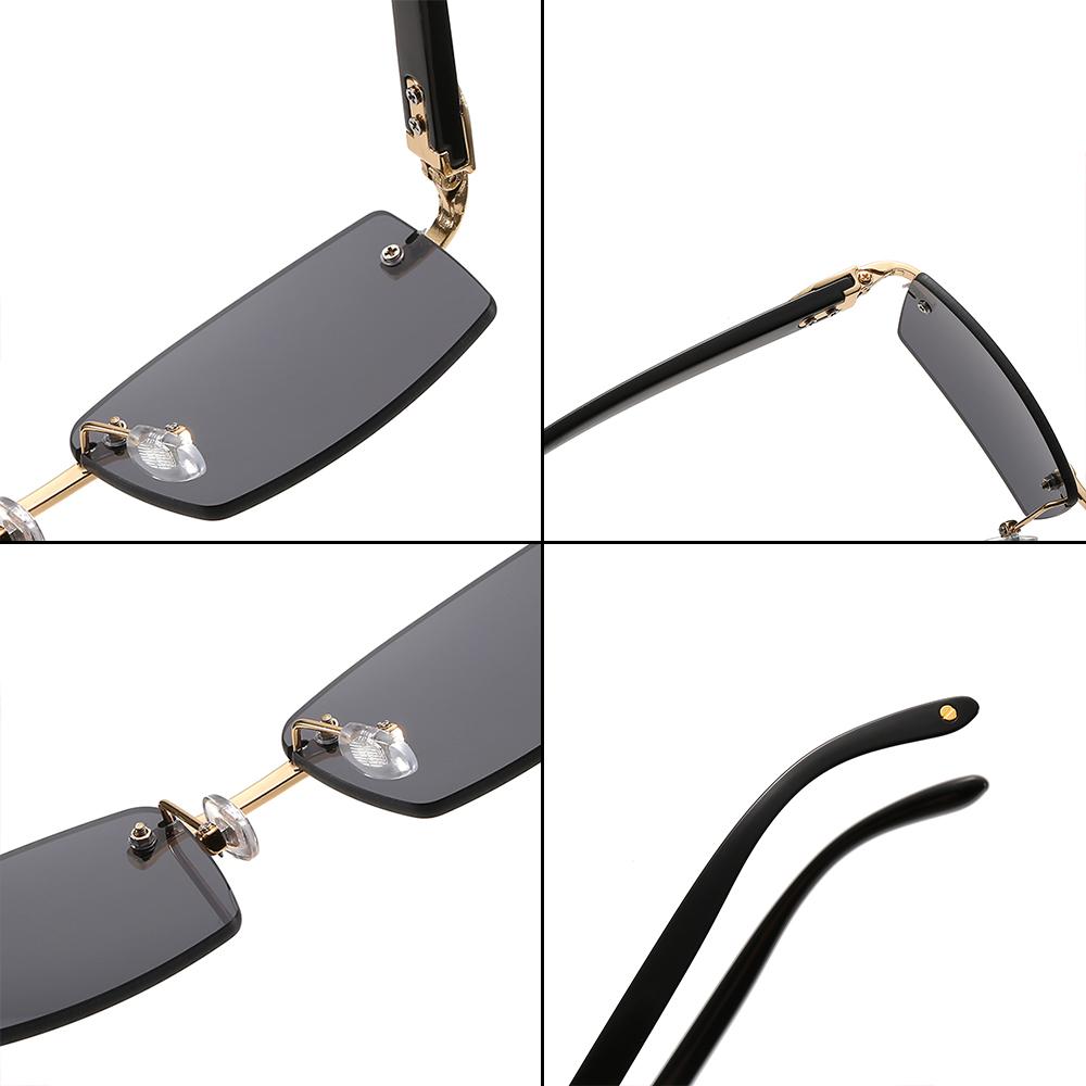 Gradient UV400 Punk Sunglasses Driving Sun Glasses Rimless Rectangle Sunglasses Fashion Shades