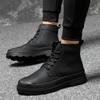 Мужские ботинки Martin, бархатные, высокие, утепленные, кожаные, мужские, уличные, модные, военные, короткие ботинки