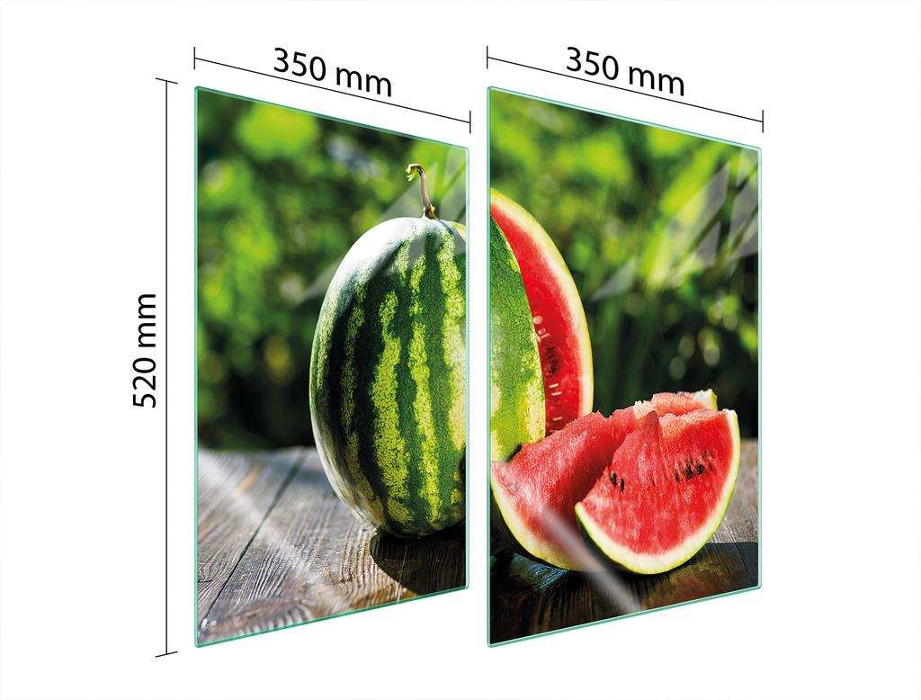 СТЕКЛЯННАЯ ЗАЩИТНАЯ ПАНЕЛЬ ДЛЯ КУХНИ 2x35x52 АРБУЗ