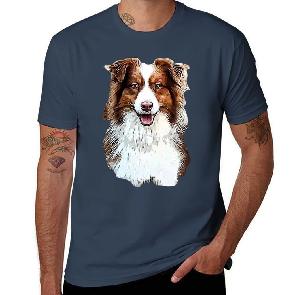Australian Shepherd Red Tricolor Lovers Tshirt Plus Size Loose Short Sleeve Top