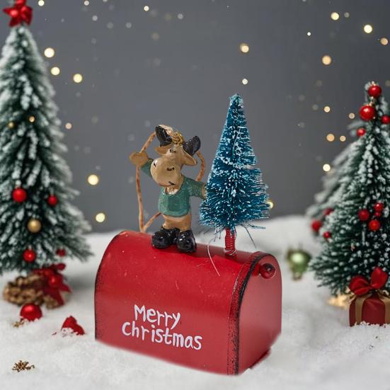 Рождественский почтовый ящик украшение металлический почтовый ящик подвесное украшение с 3D снеговиком Сантой лосем елкой статуэтка кованое желе почтовый ящик для дерева домашний декор