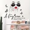 Inspirational Quotes Wall Sticker Red Lips Woman Self-Adhesive Wall Stickers Bedroom Porch Decoration Wall Stickers Wall Decor Decals