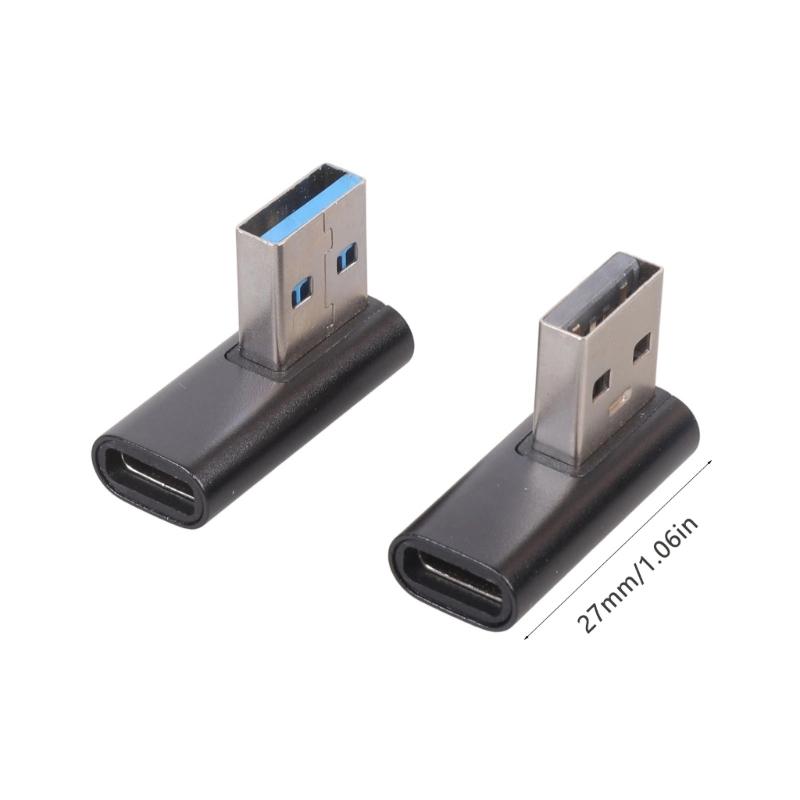 1 пара угловых USB A на USB C конвертер-адаптер (левый и правый) Поддержка передачи данных и питания устройств