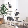 171617 vidaXL Cat Tree with Sisal Scratching Posts Dark Grey 279 Cm