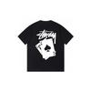 Футболка Stussy с коротким рукавом для подростков Свободный крой Хлопок 270 г Круглый вырез Повседневная одежда