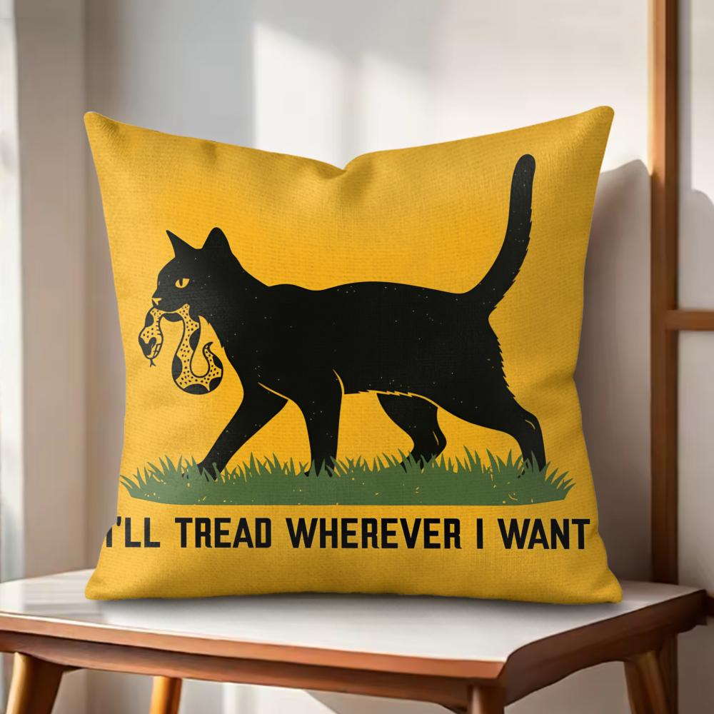 ill tread wherever Cushion Cover Natural Linen Organic Fabric DoubleSided Printing Couch Pillow Covers Home Decor Gift