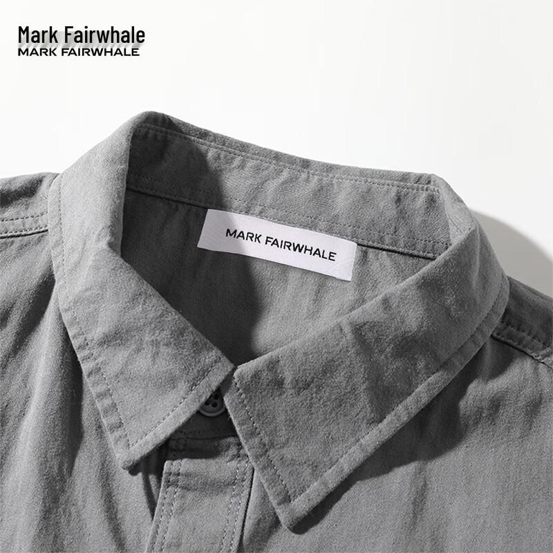 Mark Fairwhale Мужская повседневная рубашка с коротким рукавом из чистого хлопка