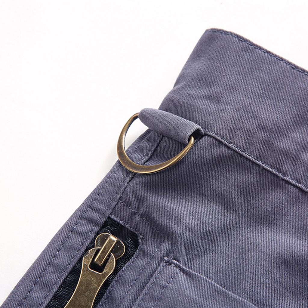 Men's Capris Loose Straight Tube Casual Multi Pocket Cotton Work Shorts