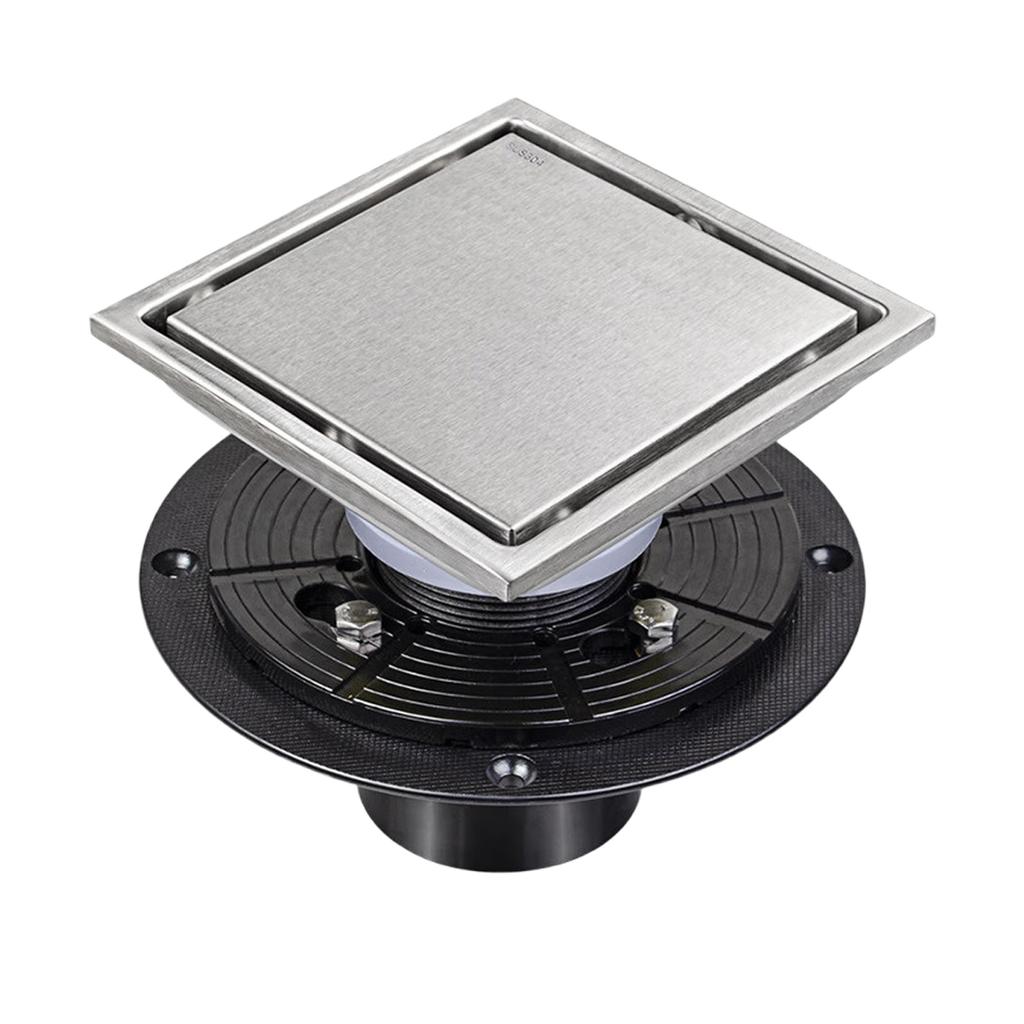 Square Shower Floor Drain 4 Inch Bathroom Drain with Easy Clean Strainer Square Bathroom Drain Simple Installation