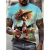 Funny Cartoon Duck Print Men's T-Shirts Summer Casual O-neck Short Sleeve Pullover Fashion Tees Street Trend Overszied Clothing