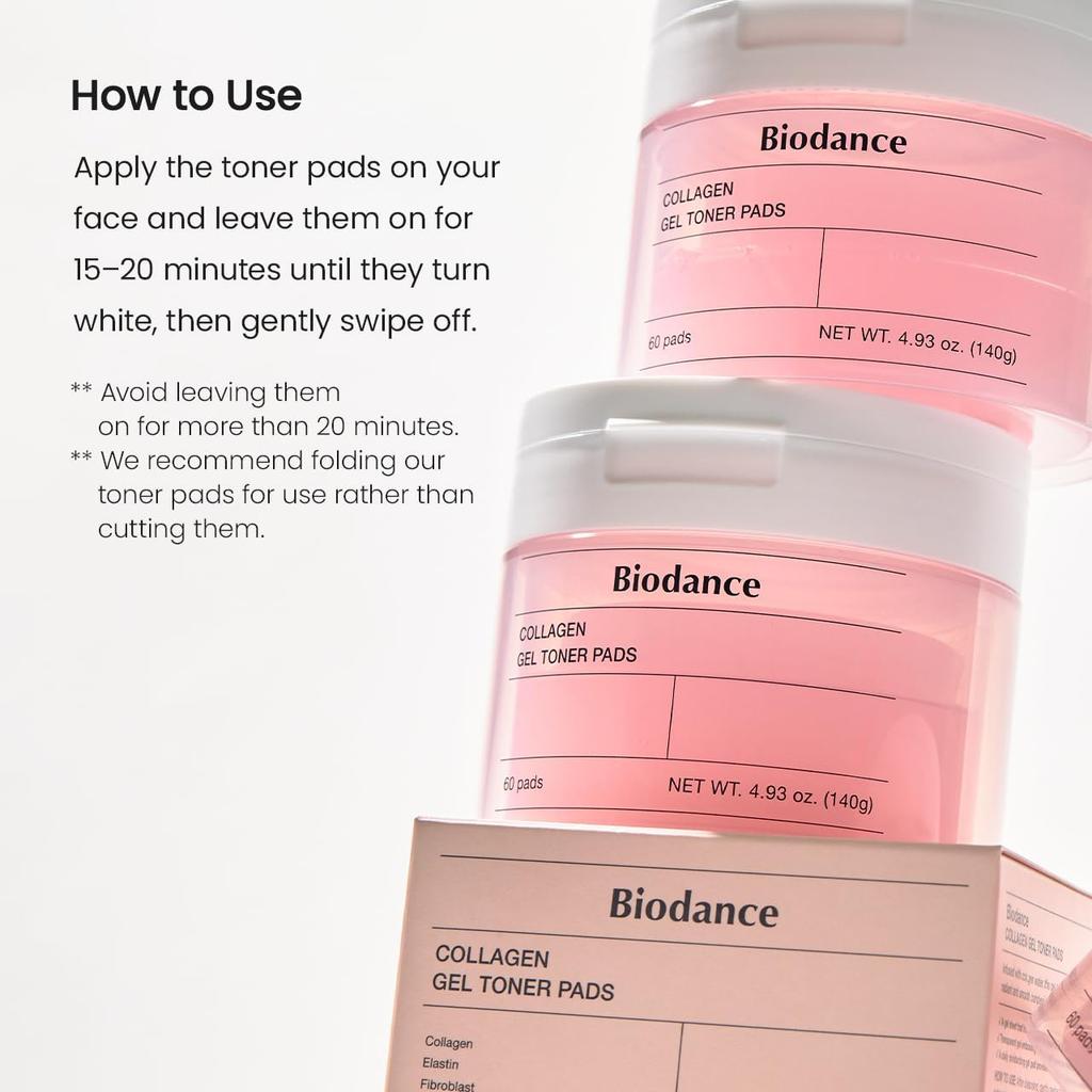 Biodance Gel Toner Pads 60pcs Toner Pad Collagen Vita Ceranol Sea Kelp