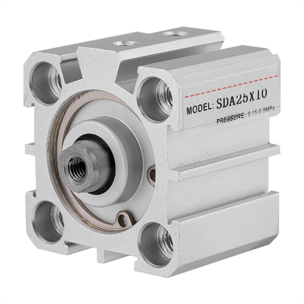 SDA25-10 25mm Bore 10mm Stroke Aluminum Double Acting Pneumatic Cylinder