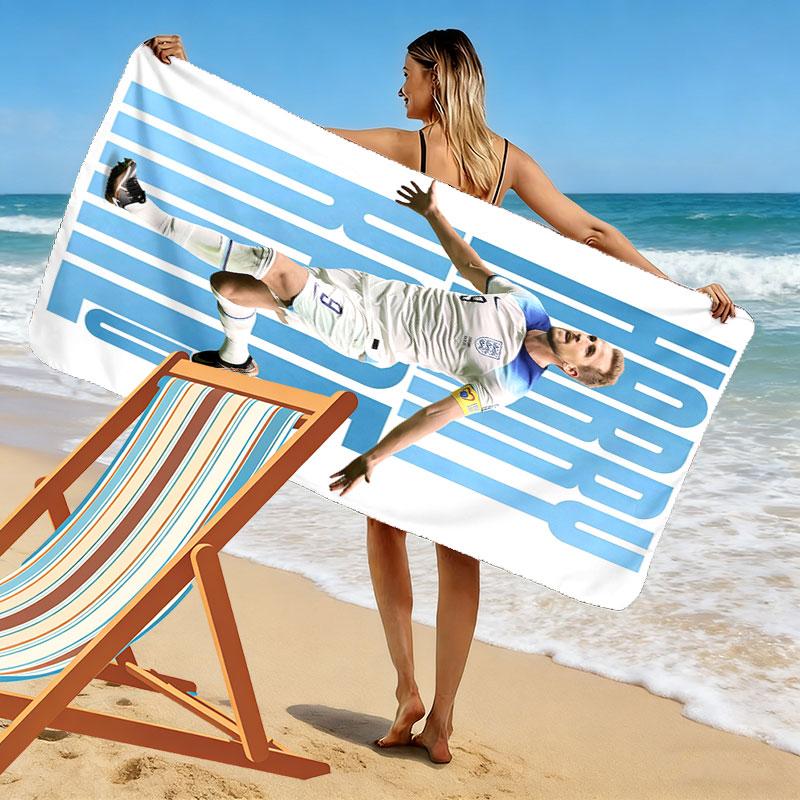 Harry Kane Star Beach Towel, Large Soft Quick Dry Towel for Beach Camping Swimming
