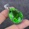 Natural Peridot Gemstone Handmade 925 Sterling Silver Jewelry Pendant 2.09" j2B61
