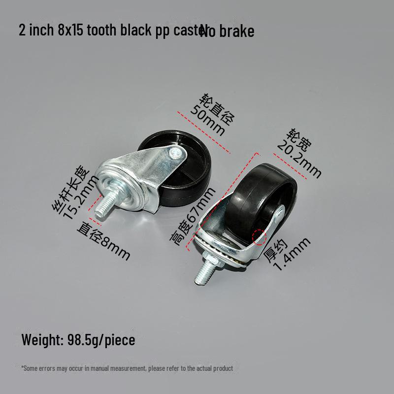 1,5-дюймовое полипропиленовое резьбовое мебельное колесо для журнального столика, дивана или шкафа