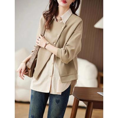 Свободный и большой размер Temperament Fake двухкомпонентный повседневный свитшот для женщин весна и осень новый нестандартный топ