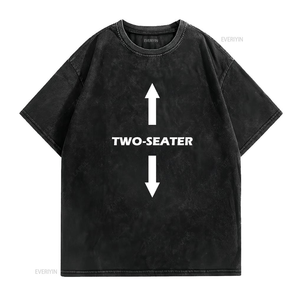 Two Seater T Shirt vintage Washed Casual Stretched Slightly Breathable Soft Stylish Comfortable Top For Everyday Wear Versatile