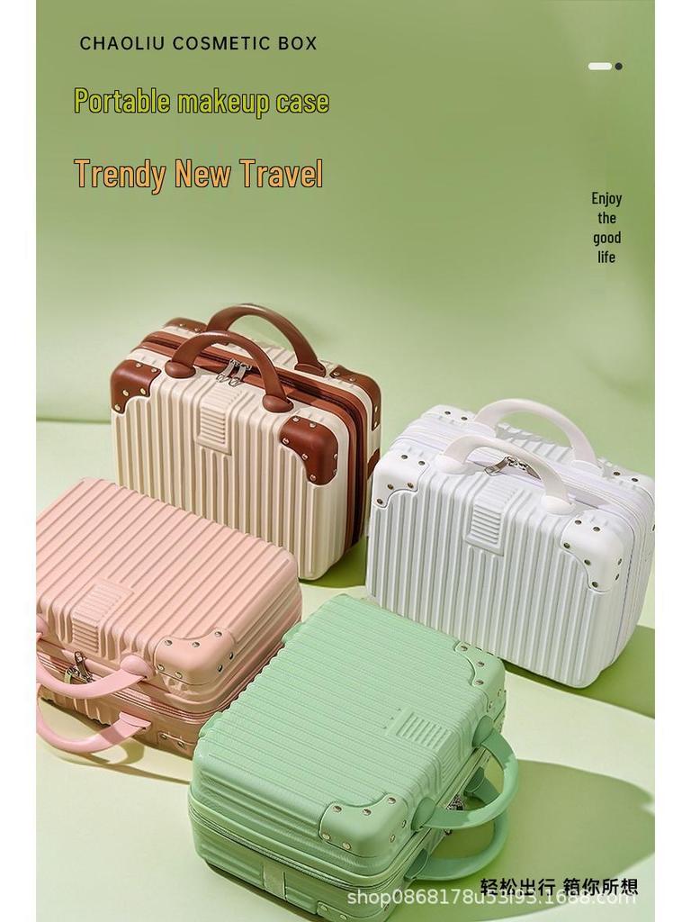 Customized 14-Inch Mini Makeup Case with Combination Lock – Portable Travel Handbag