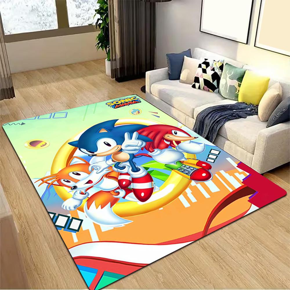 Sonic Adventure Poster Print Decoration,Carpet,Living Room,Bedroom, Non-slip,Square rug