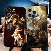 Эстетика Возрождения Искусство Живопись Мягкий Чехол для Телефона для iPhone 16 16E 17 Air 15 Pro Max 14 Plus 13 Mini 11 12 7 Черный Защитный Задний Чехол